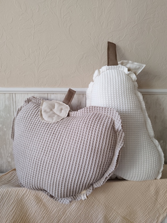 Cuddly pillow apple or pear, decorative pillow