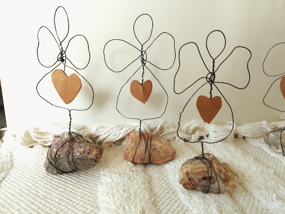 wire angel on gemstone