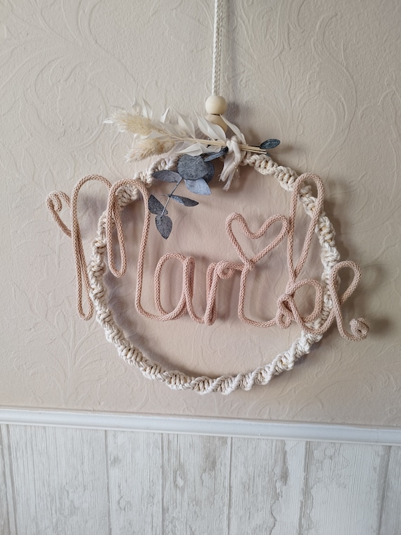 Macrame wreath with names