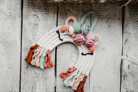 Rainbow Unicorn, Macrame Wall Decoration