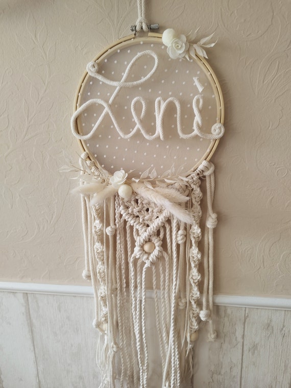 Macrame dream catcher with name