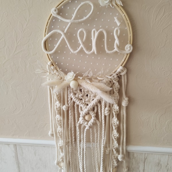 Macrame dream catcher with name