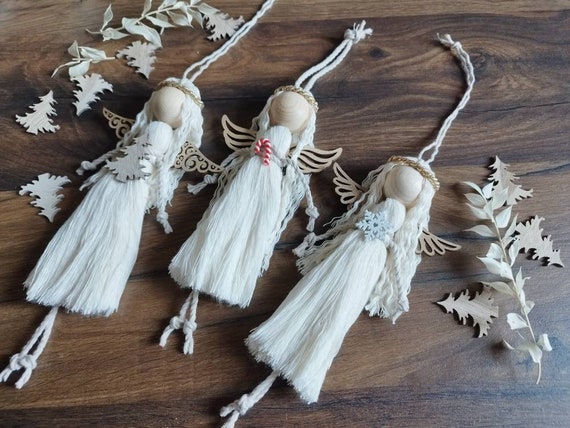 Macrame angel, doll, Christmas angel to attach