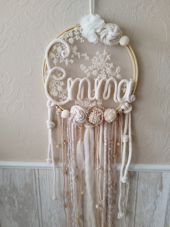 Macrame dream catcher with name