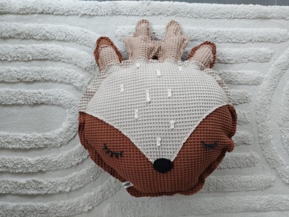 Cuddly deer pillow, decorative pillow