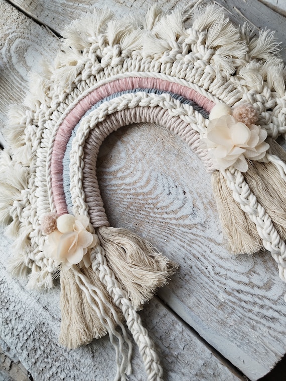 Macrame rainbow wall hanging