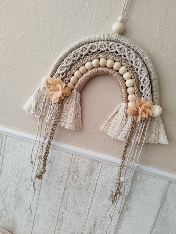 Macrame rainbow wall hanging