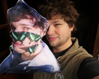 Bart Coppens PILLOW: Gag item / funny pillow - Bart with butterflies