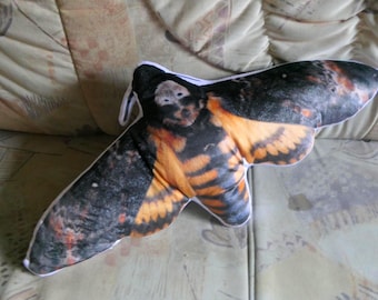 Moth Pillow: Deathshead Hawkmoth shaped PILLOW!  (Acherontia atropos) Collectible designed by Bart Coppens