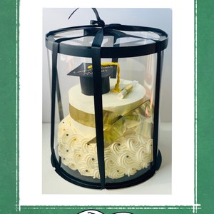 Tall Clear Cake Box Large Round Cake Box for Tiered Cakes Cottage Baker Packaging Birthday Wedding Cake Box 12x13.5 Clear Cake Boxes 10 Sets