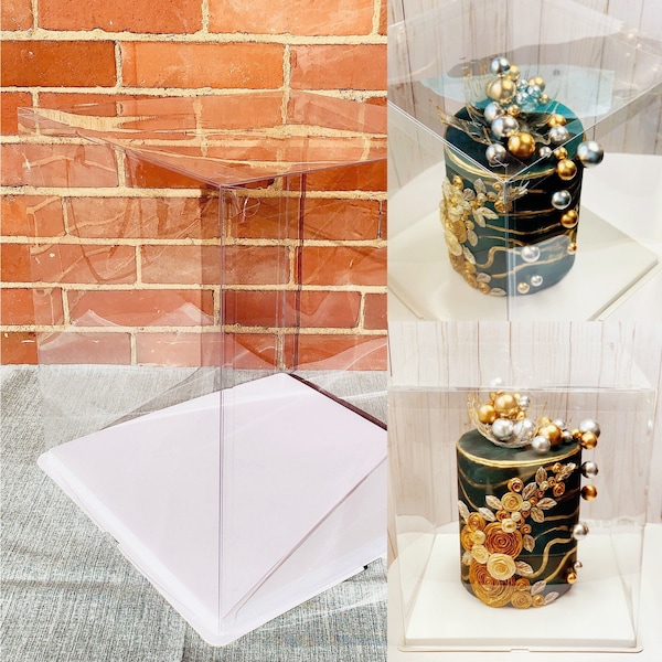 10 sets 14"L x 14"W x 16"H Extra large and tall clear Cake Box, Big see through cake box/gift container/collection display case