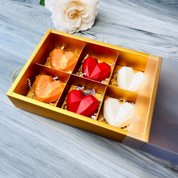10 Packungen Dessert-Boxen mit 6 Löchern - Keksdosen - Macaron-Box - Bäckerei-Boxen - Gebäck-Box - Cakesicle-Box - Schokoladen-Erdbeeren-Box