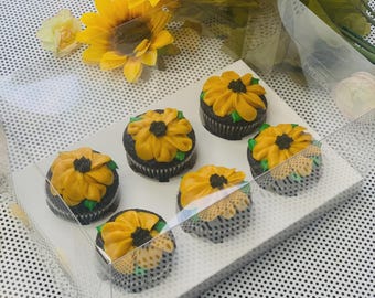 Cupcake Boxes 6 Holes 5 Pack Clear | Half Dozen Bakery Box with Insert for Cottage Bakers | Small Bakery Packaging Clear Cupcake Box Bulk