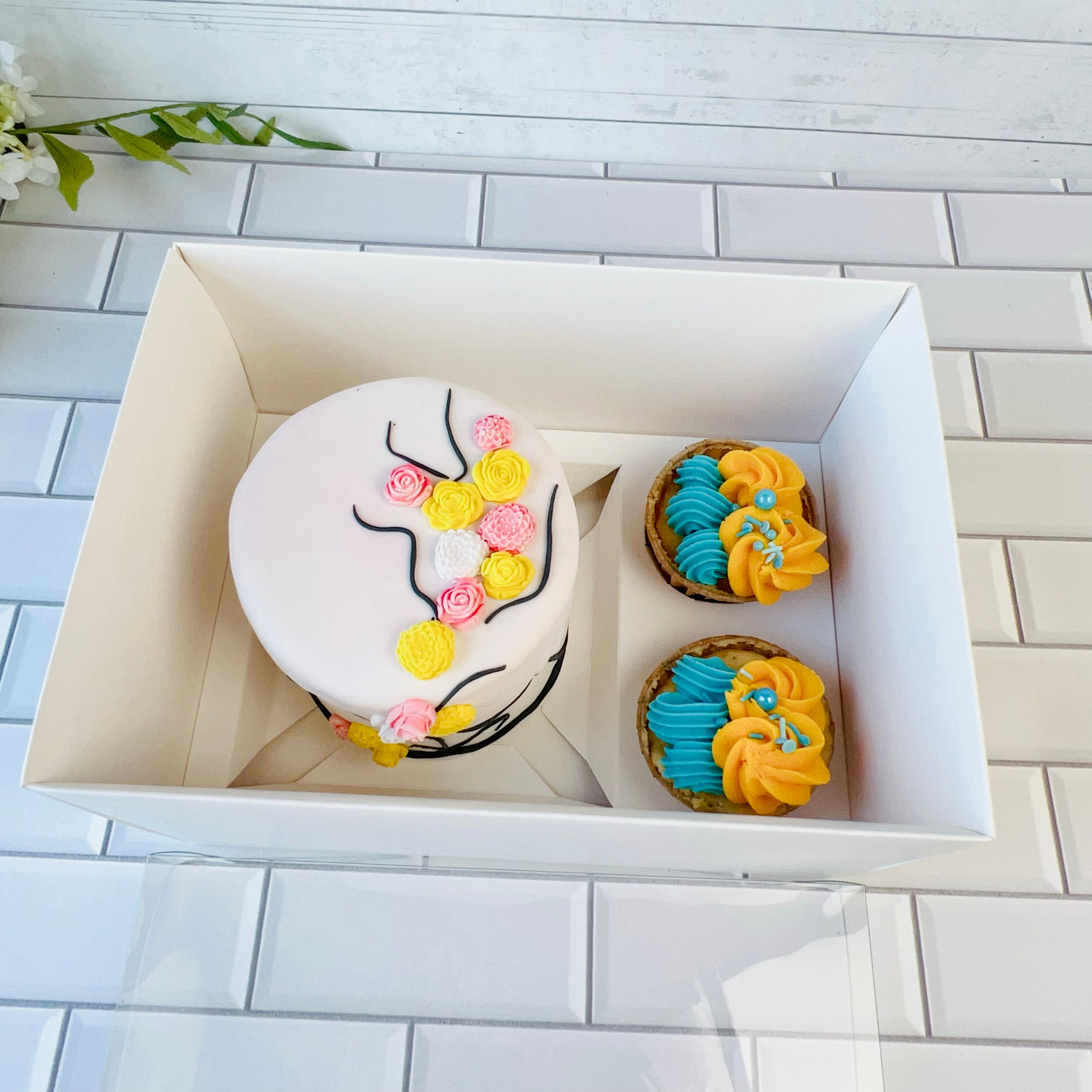 6 Boîtes à Gâteau Avec Fenêtre Transparente – Carton Blanc Pour Transport De Gâteaux, Biscuits, Desserts