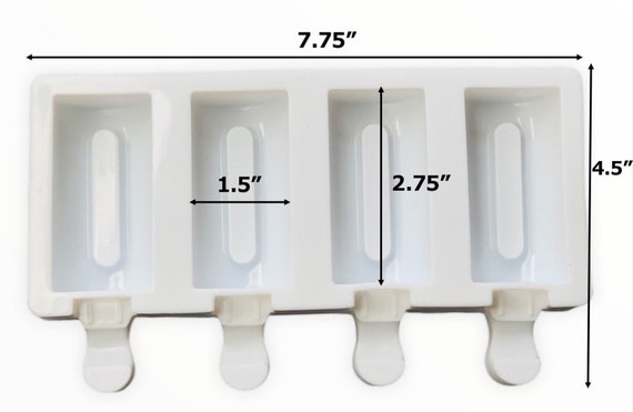 Pastry Tek Silicone Cylinder Popsicle Mold - 4-Compartment - 10 count box