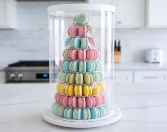 Extra Tall Clear Cake Boxes 12x18 | Round Tall Cake Box for Tiered Wedding & Birthday Cakes | Clear Cake Display