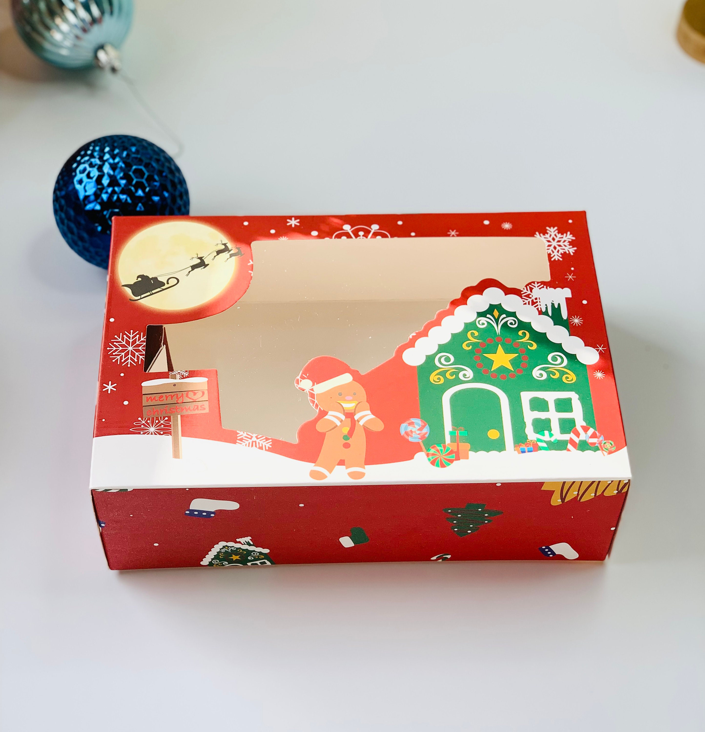 12pcs Christmas Cookie Boxes With 4 Different Designs