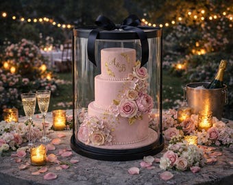 Tall Large Round Clear Cake Box- 12”x 13.5" Cake Boxes with Lid, Tall Tiered Cake Packaging for Home Bakers- 5 Boxes