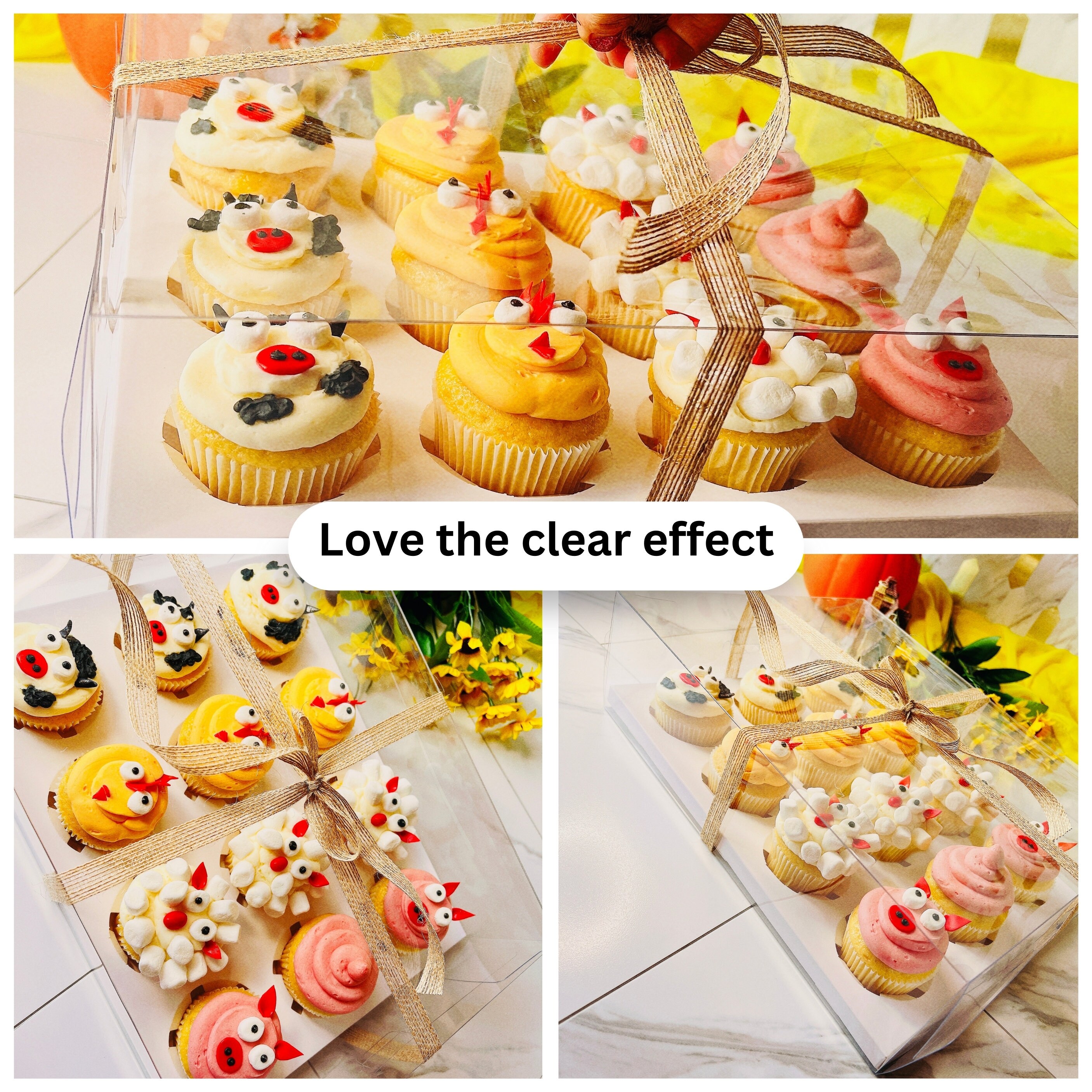20 Pezzi Scatole per Cupcake 6 Fori Scatole per Muffin
