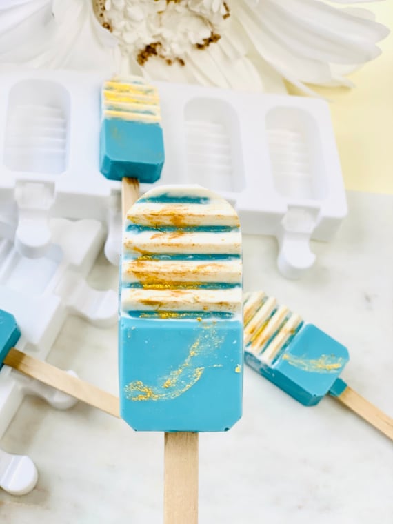 3 Cavity DIY Popsicle Molds with Lid,Ice Cream Bar Mold DIY Ice Cream Maker  Cute Footprint
