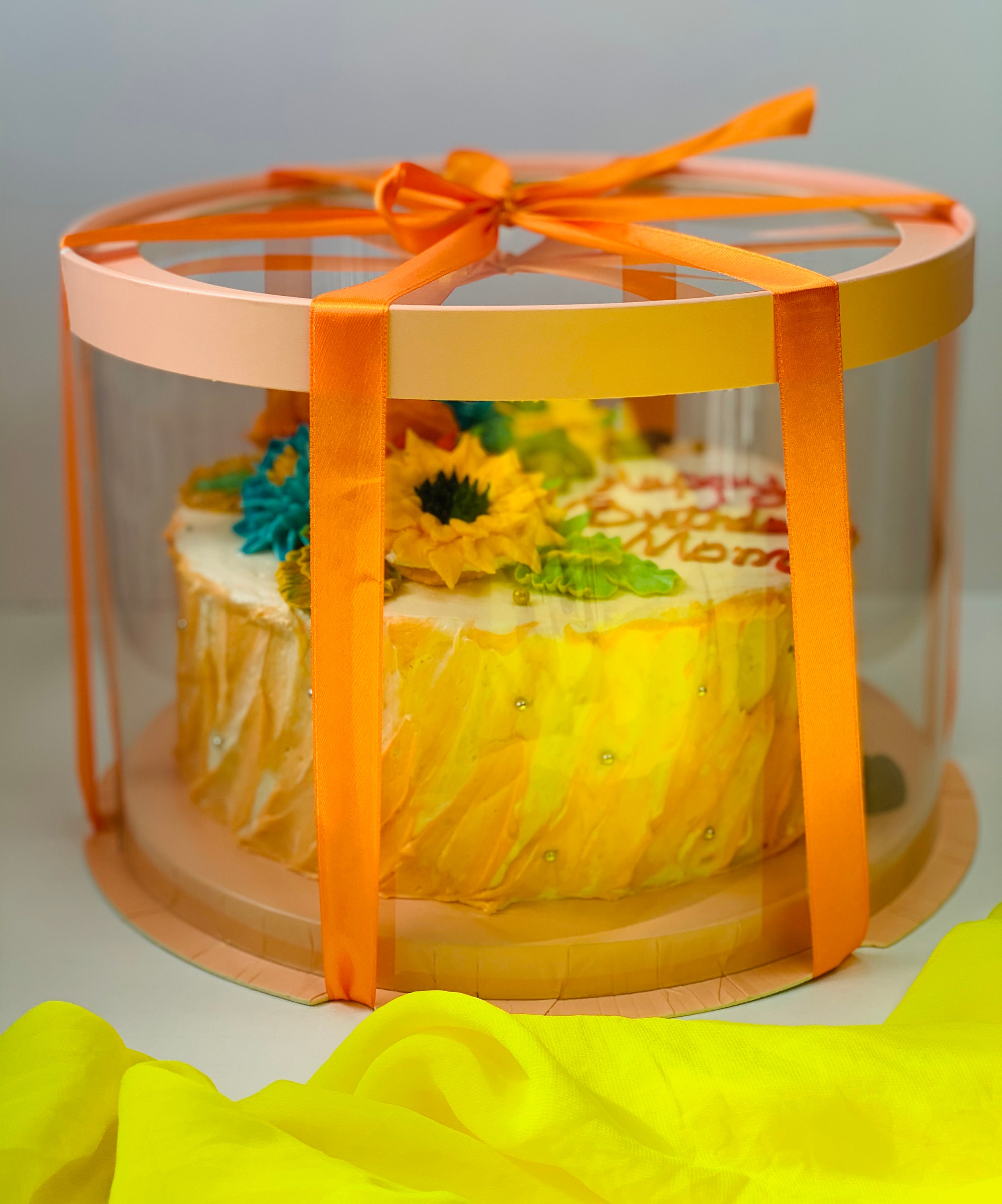 2 Sets Round Clear Cake Boxes Clear Cake Box With Window Etsy