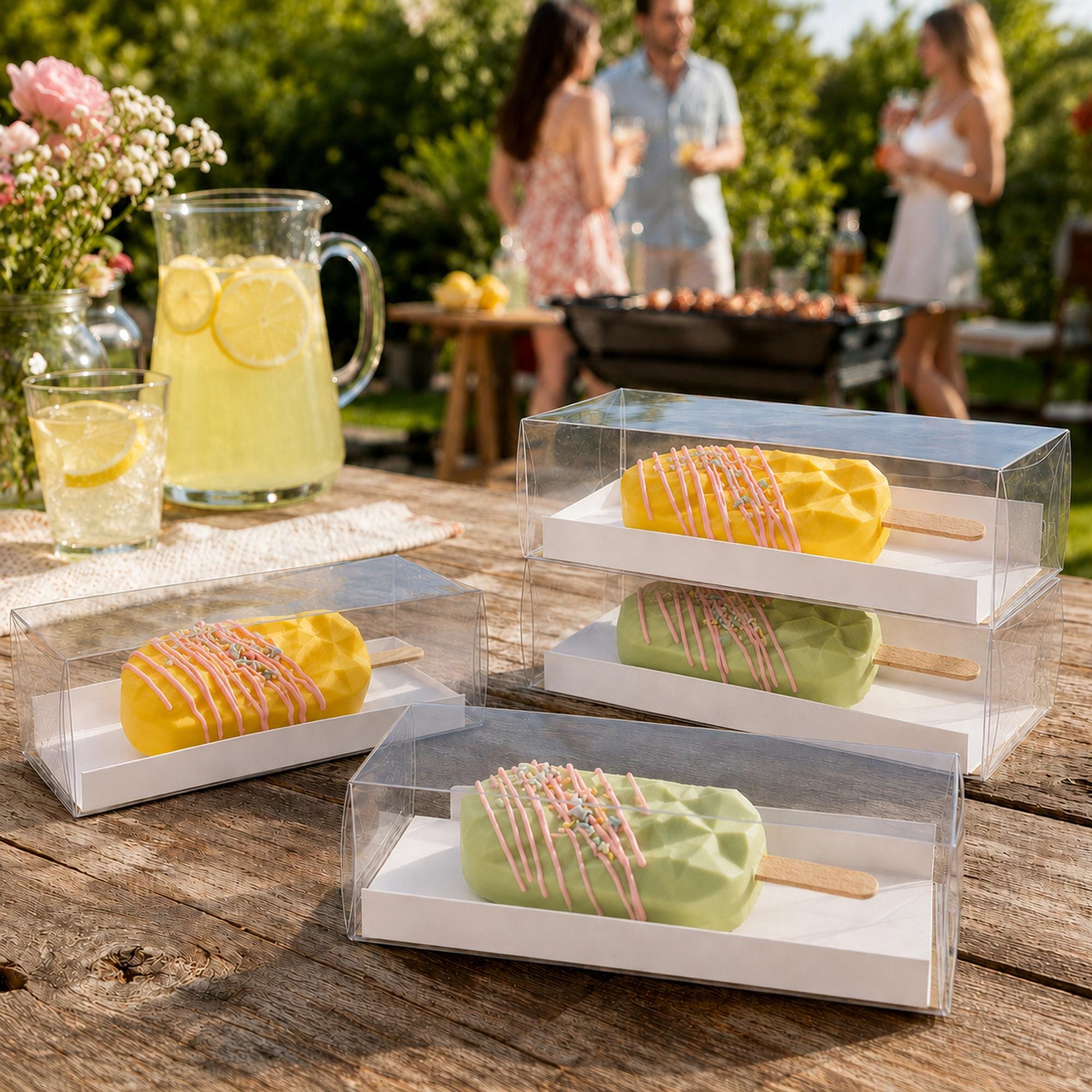 Cakesicle Box Clear Gift Box Set, Transparent Bakery Box for Cake
