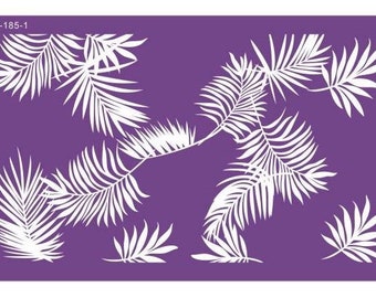 Tropical Leaves Pattern Fabric Mesh Stencil,Reusable Fabric Stencil, Cake Frosting Stencil, Soft Stencil, Paint Stencil