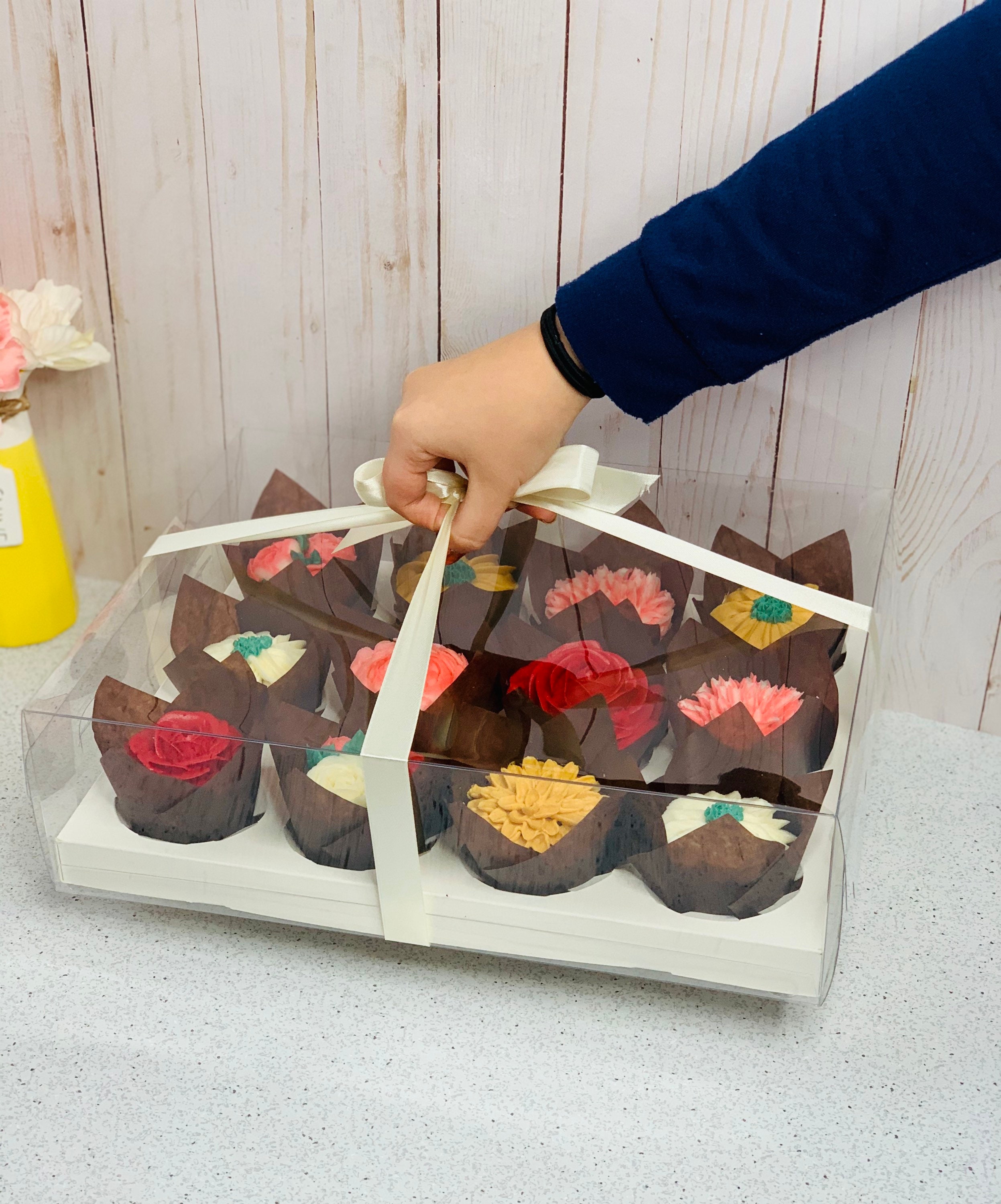OUNONA Confezione da 5 scatole per torte, cupcake, in carta, per