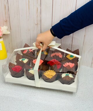 OUNONA – 5 Scatole Porta Cupcake A 12 Cavità Con Finestra, In Cartone Alimentare, Bianche, 32,5x25x9 Cm