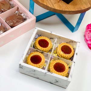 10 Packs Dessert Boxes With 4 Holes Cookie Boxes Macaron - Etsy
