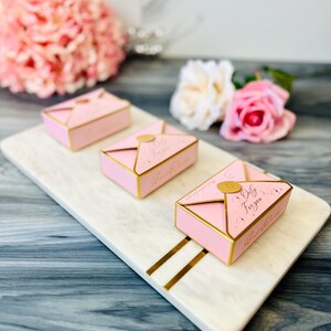 50 PCs Vintage Wax Seal Envelope With Gold Accents Wedding Favor Boxes Small Candy Chocolate Boxes Favor Boxes Wedding Favor Gift Box image 6