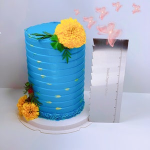 Stainless steel Double Sided Cake Scraper, Metal Icing Smoother, Metal Cake Comb, Cake scraper, Buttercream smoother, Icing Comb