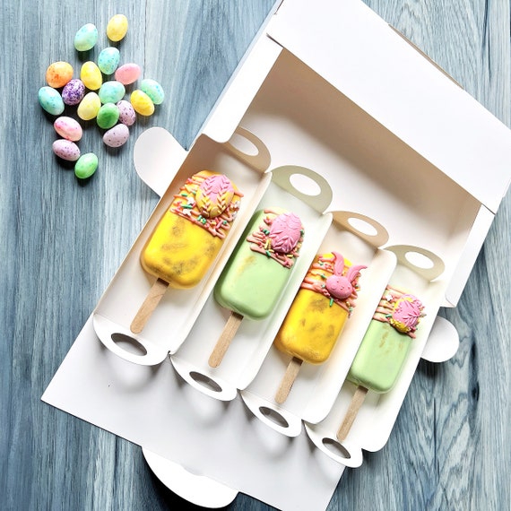 10 Sets Cakesicle Boxes / Popsicle Box Cake Pop Box 4 Dividers Desserts  Boxes for Mini Cakes, Candy, Chocolate Bars Gifts Boxes 