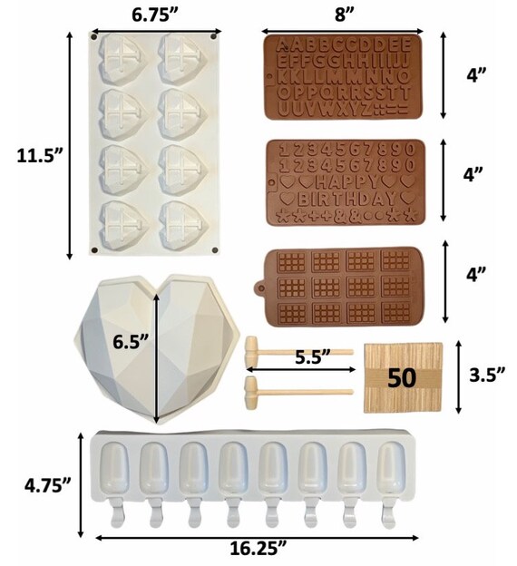 Large Geometric Heart Mold - Yummy Gummy Molds