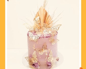 12 Pcs Mixed Size Butterflies Cake Topper, 3D Butterfly Cupcake toppers, Butterfly Wall Decor