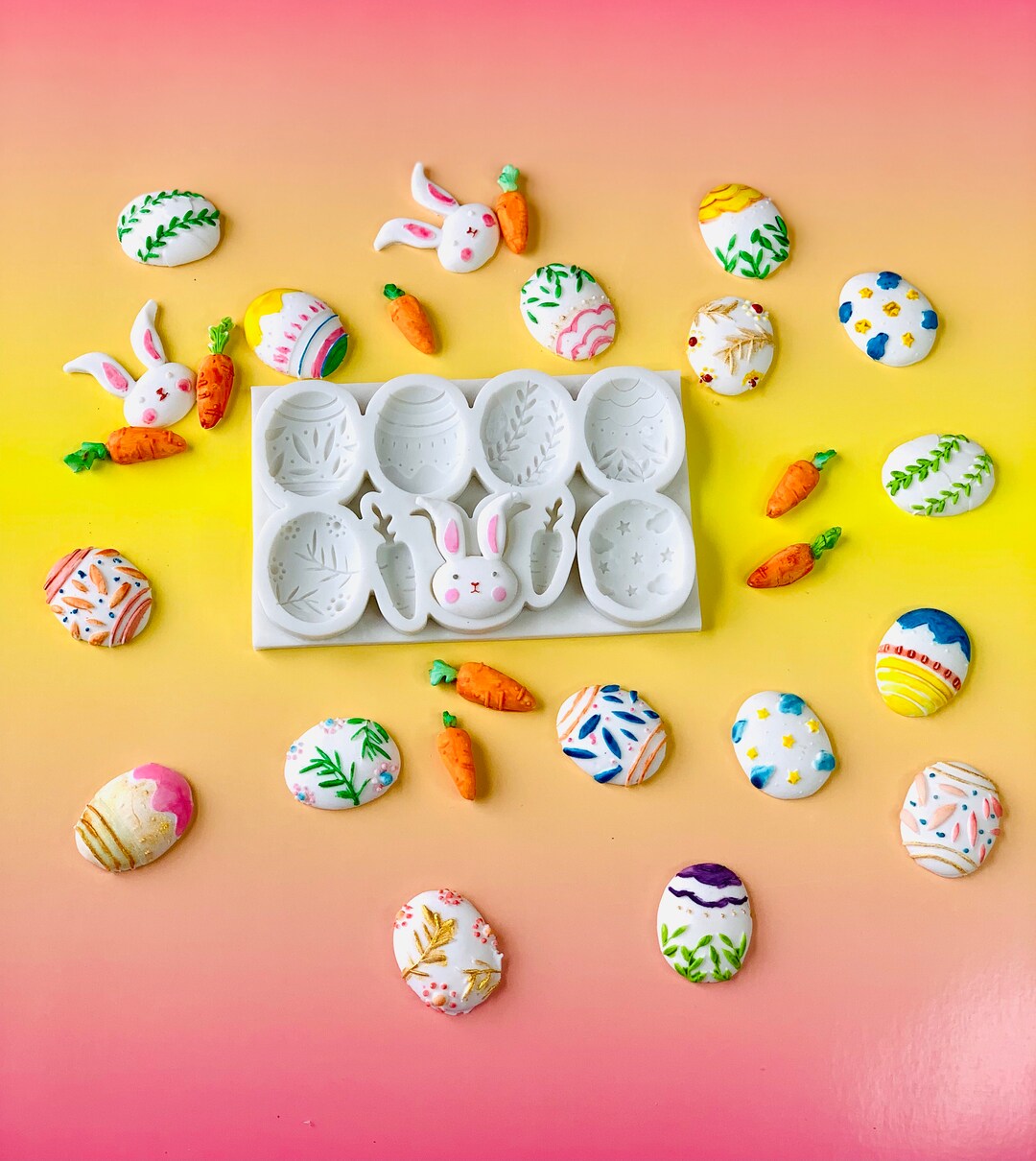 Easter Bunny Mold Chocolate Easter Egg Mold Bunny Carrots Mold Egg