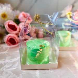Cajas transparentes para magdalenas, 3.5 x 3.5 x 3.5 pulgadas, caja de  recuerdos de boda con soporte para insertos, chocolate y dulces para el día  de