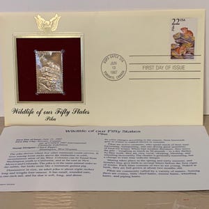 23 separate First Day Covers of Wildlife of our Fifty States June 13, 1987 postmarks with Gold Stamps Rare Find and Free Shipping!