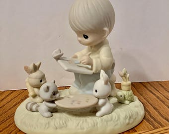 Precious Moments  Precious Moments  figurine “He is My Inspiration “ Retired In 1991. Free Domestic Shipping