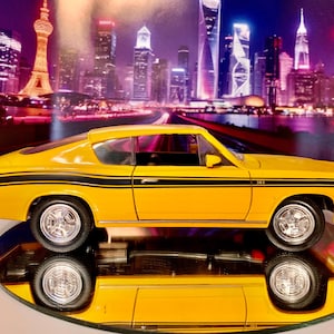 Chrysler Corp. commissioned this 1:18 scale model. 1969 Plymouth Barracuda. The seems to be in great condition. Free domestic shipping