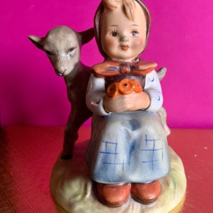 Beautiful Vintage Hummel 4 inch Figurine Girl With Lamb in excellent condition.