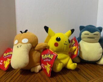 Set of six plush Pokémon toys rare 25th Anniversary Paired Pikachu Celebrations Kalos Region