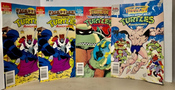 TMNT Adventures Comic Books: Terracide & Blindshot Issues - Lot of 4
