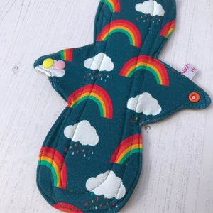 Custom Cloth Period Pad with Rainbows /Made to Order/ ORGANIC reusable fabric pad /zero waste/ csp/ cloth sanitary pad / incontinence pad