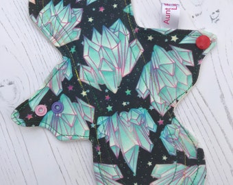 Organic Cloth Period Pad with Crystals/Washable Reusable Fabric Pad/ Zero Waste Period/ RUMP/ csp/ eco friendly cloth pads