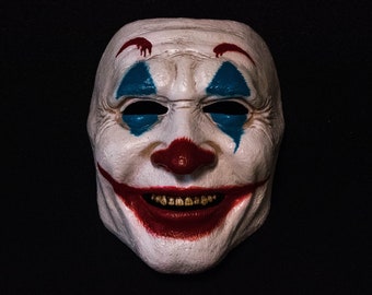 Joker Mask coloring in the style of Joaquin Phoenix Retro style