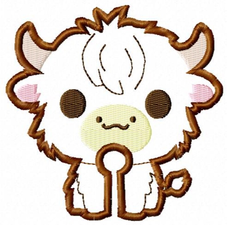 May include: A white cartoon sheep with brown outlines and pink ears. The sheep has a brown nose and brown eyes. The sheep is holding a brown key.