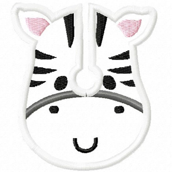 Zebra Head G-Tube Pad design - 4x4 hoop