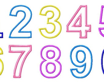 Numbers 0 to 9 Applique Set - 4 sizes