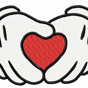 UPDATED Boy Mouse Heart Hands design - 3 sizes
